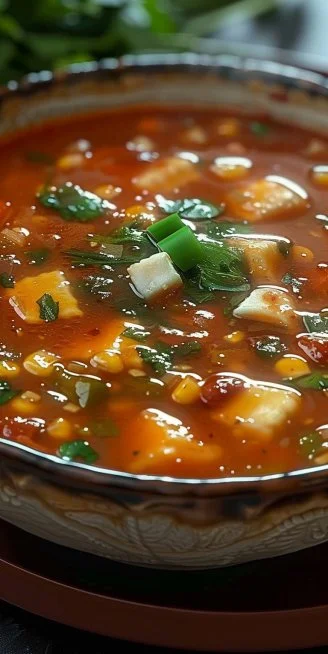 Tazón de Sopita de Elote servido con maíz y cilantro fresco.