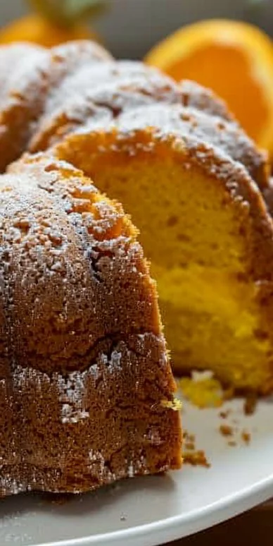 Deliciosa torta de mandarina esponjosa recién horneada