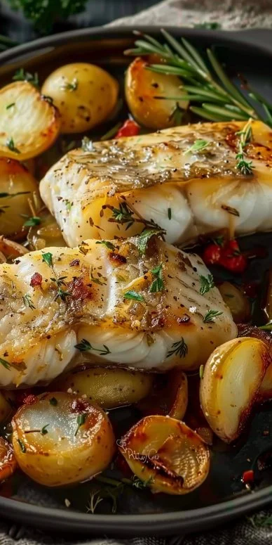 Bacalao con cebollas y patatas