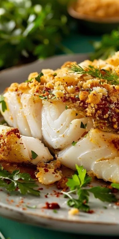 Bacalao con costra de parmesano picante