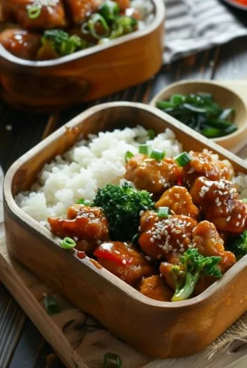 Bento Pollo Miel Ajo: plato delicioso con pollo, miel y ajo