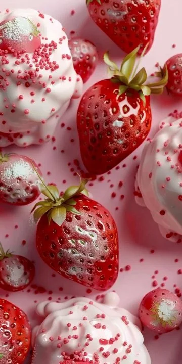 Bocados de yogur con fresas