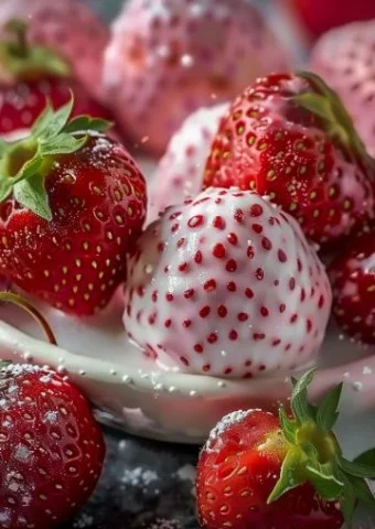 Bocados de yogur con fresas
