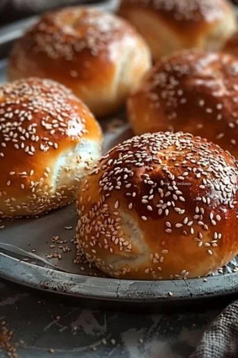 Bollos árabes con semillas de hinojo y sésamo