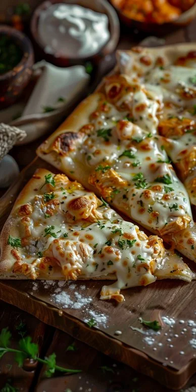 Búfalo pollo pan pita queso