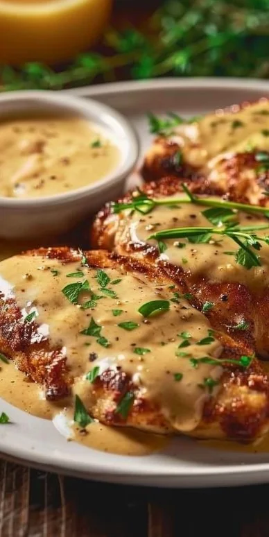 Carolina-Pollito con salsa de mostaza y crema