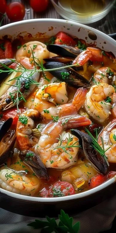 Cazuela de Mariscos y Pescado: Emulsión Perfecta