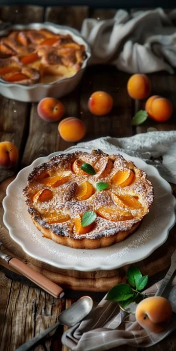 Clafoutis de Albaricoque fácil y delicioso, un postre típico francés.