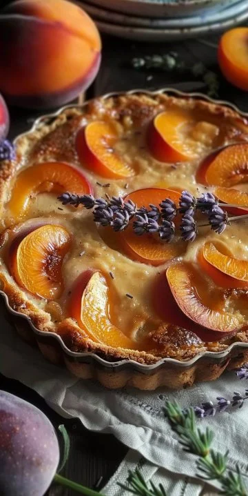 Clafoutis de albaricoques y lavanda