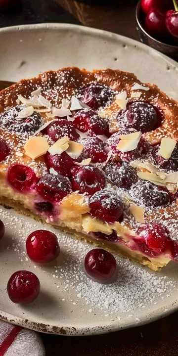 Clafoutis de cereza al horno de vainilla