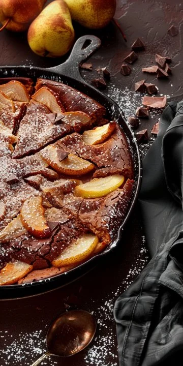 Clafoutis de Pera y Chocolate, un postre delicioso y fácil de hacer