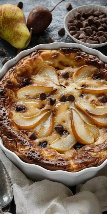 Clafoutis de Pera y Chocolate