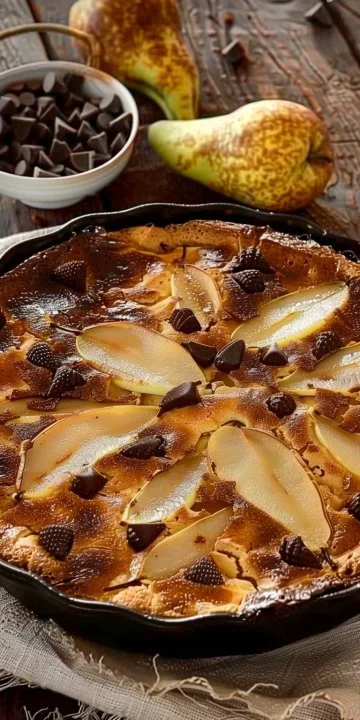 Clafoutis de Pera y Chocolate