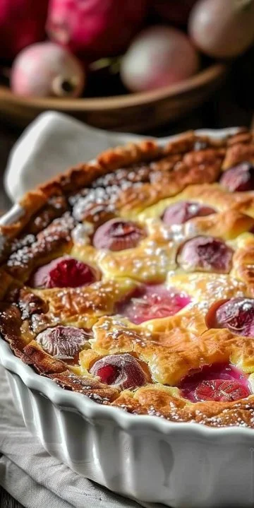 Clafoutis de Ruibarbo Bajo en Calorías