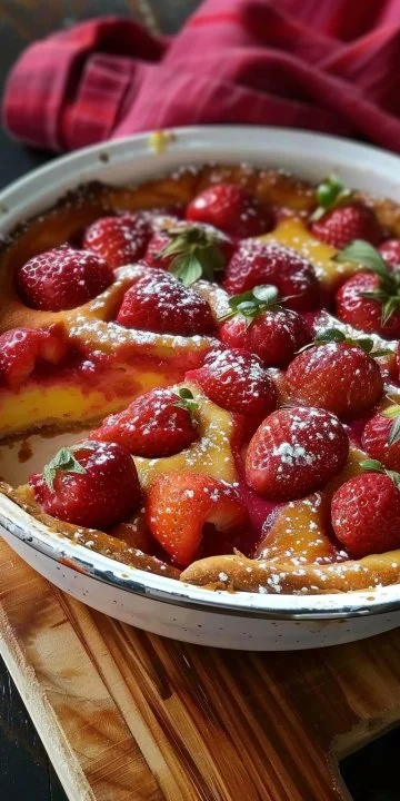 Clafoutis ligero de fresas