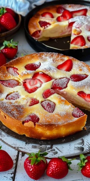 Clafoutis ligero de fresas