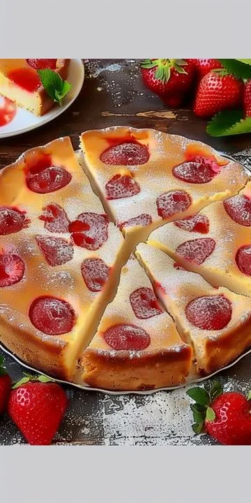 Clafoutis ligero de fresas