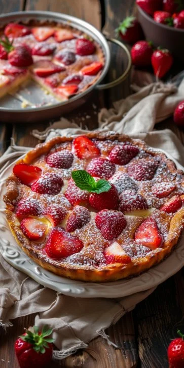 Clafoutis Ligero de Fresas: Un Postre Francés Irresistible