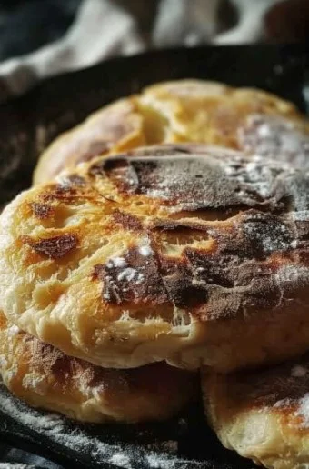 Pan casero hecho en sartén, receta fácil y rápida