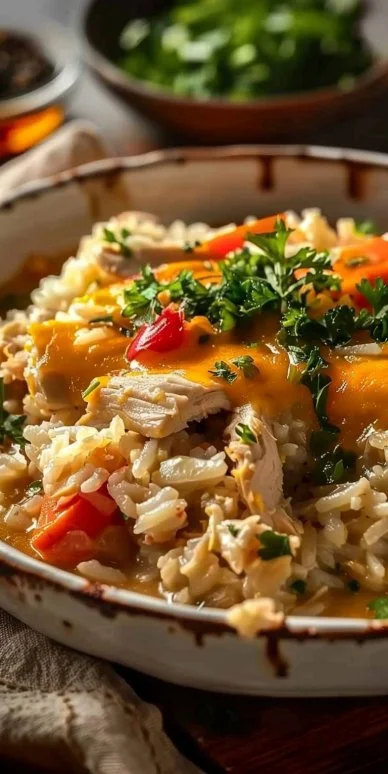 Cremoso Pollo Reis Verduras