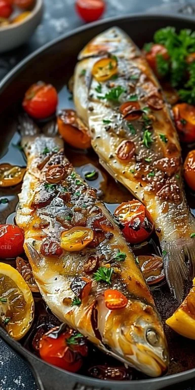 Receta de pescado al horno mediterráneo fácil y deliciosa