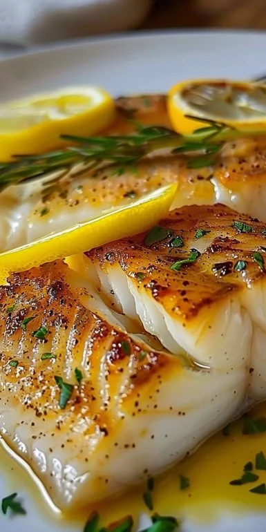 Filete de Pescado con Salsa de Mantequilla y Limón