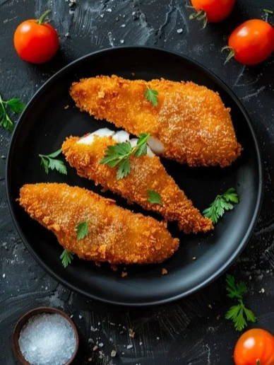 Filete de pescado empanizado crujiente