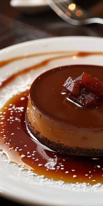 Flan de chocolate con caramelo salado