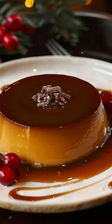 Flan de chocolate con caramelo salado
