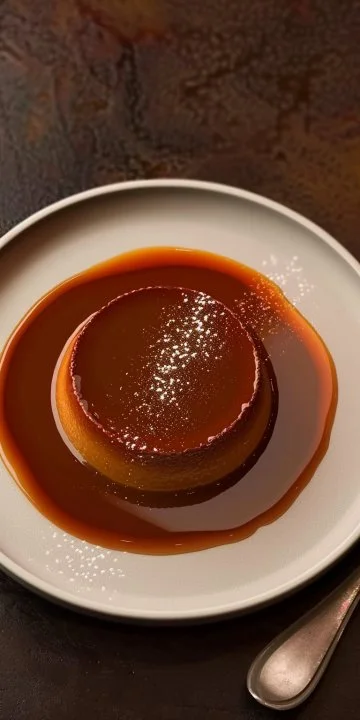 Flan de chocolate con caramelo salado