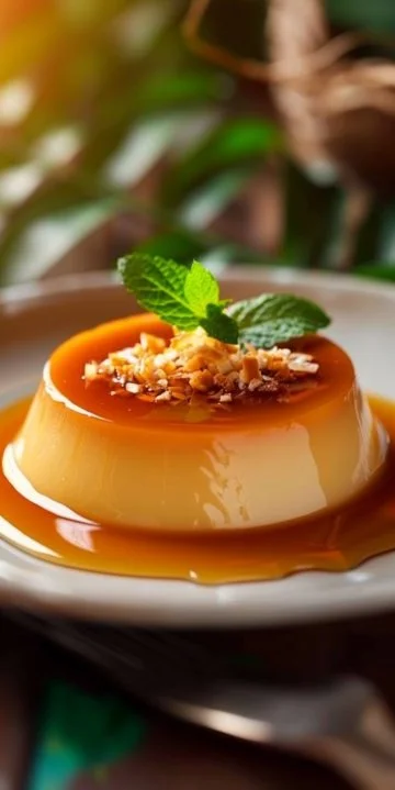 Flan de coco con caramelo