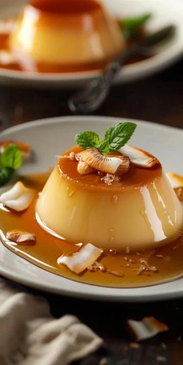 Flan de coco con caramelo