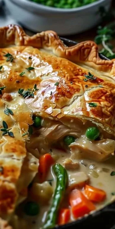 Pastel cremoso de pollo