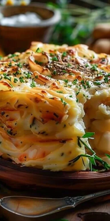 Porción de Pastel de Patata en un plato delicioso y apetitoso