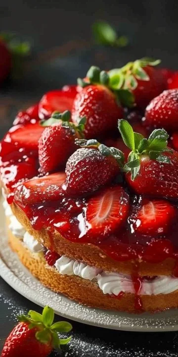 Pastel Invertido de Fresas