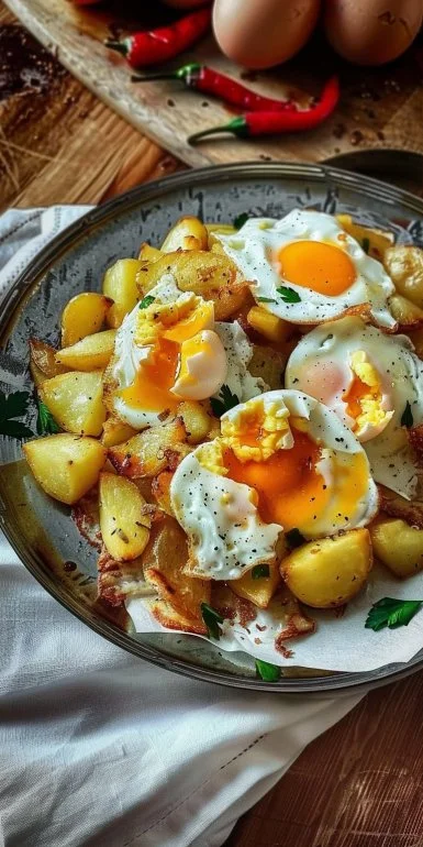 Patatas Arrieras con Huevos Fritos