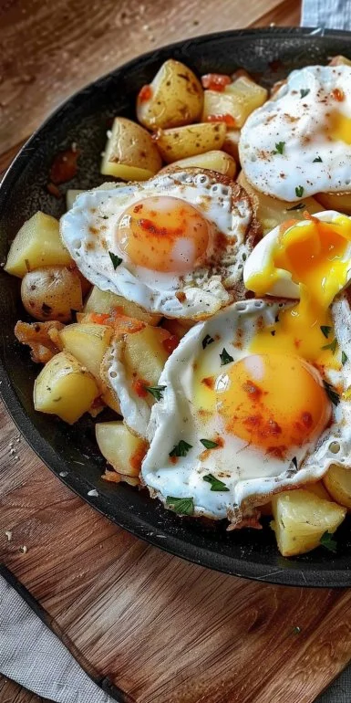 Patatas Arrieras con Huevos Fritos