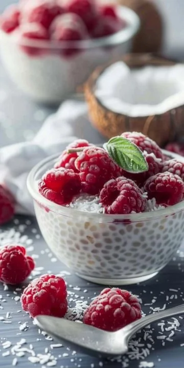 Perlas de Japón con Coco y Frambuesas