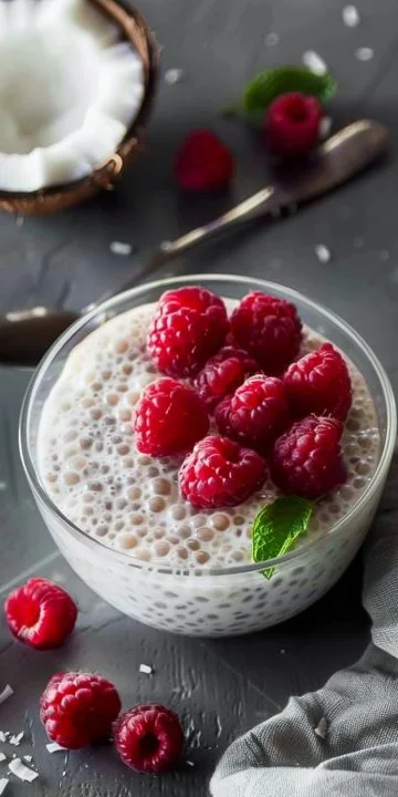 Perlas de Japón con Coco y Frambuesas