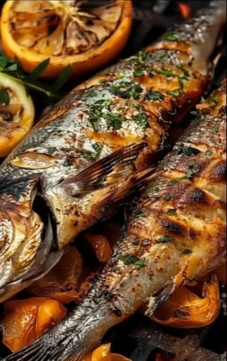 Pescado a la parrilla estilo indio, plato jugoso y especiado, listo para disfrutar.