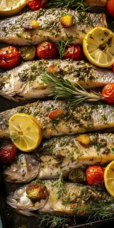 Pescado al horno con hierbas
