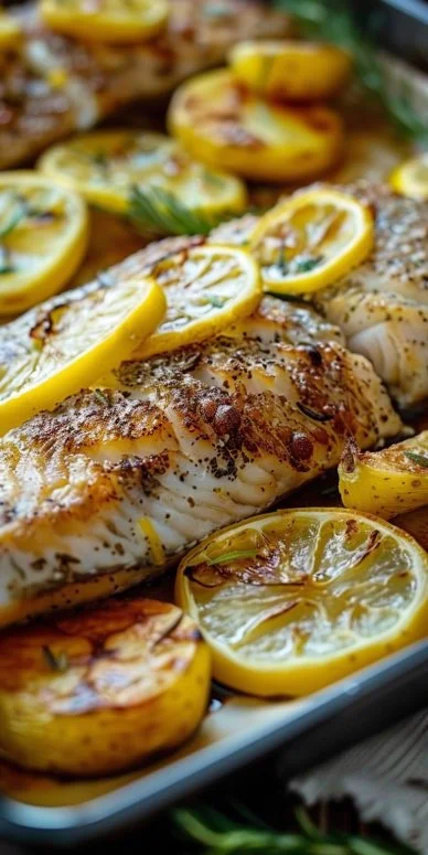 Pescado al horno con patatas