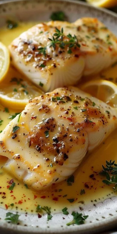 Pescado al Limón con Salsa de Mantequilla