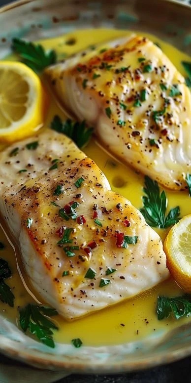Pescado al Limón con Salsa de Mantequilla