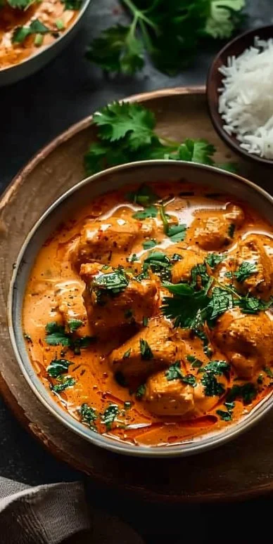 Pollo al curry indio con mantequilla