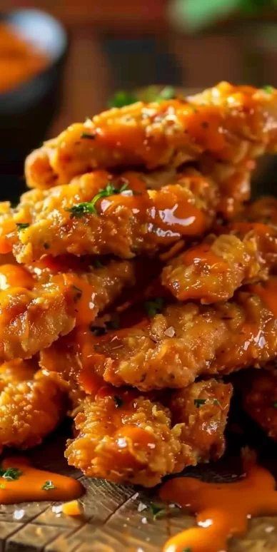 Pollo Buffalo crujiente con salsa picante perfecta para compartir.