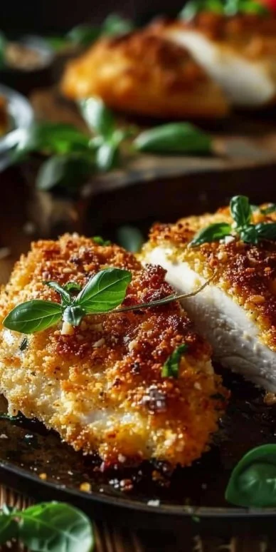 Pollo corteza parmesano horno