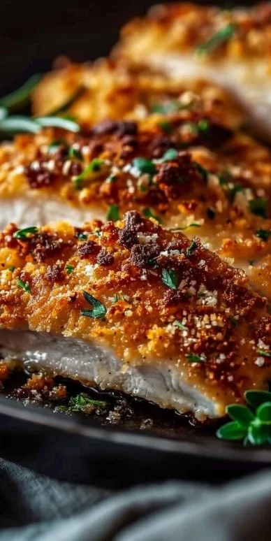 Pollo corteza parmesano horno