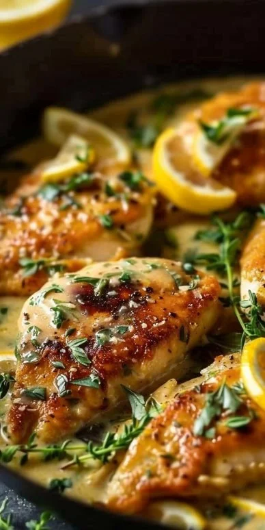Pollo cremoso limón parmesano