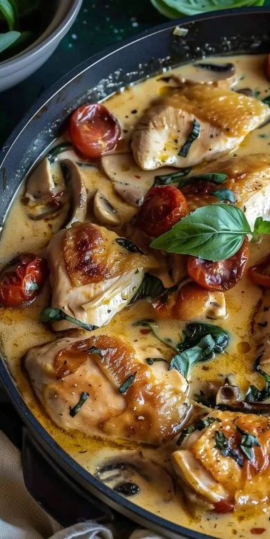 Pollo cremoso toscano fácil